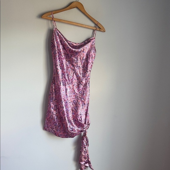 CINQ À SEPT Ryder Paisley Satin Mini Dress In Trm 2 - Picture 2 of 14